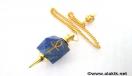 Lapis Lazule Hexagon Ankh Golden pendulum